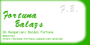 fortuna balazs business card