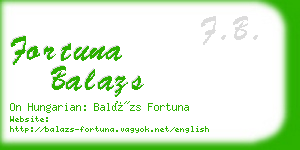 fortuna balazs business card